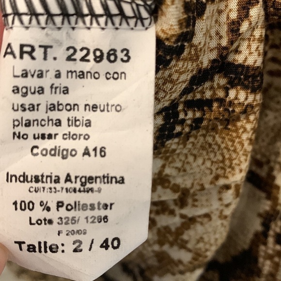 Brown & Tan Snake Animal Printed Lightweight Blouse Top XXL - Picture 7 of 8